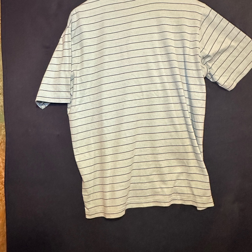 Southern Marsh Polo Shirt Blue Striped Performance Golf Men's L